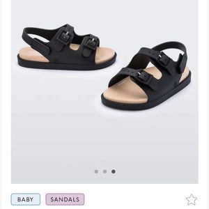Mini Melissa baby black sandals sz 5